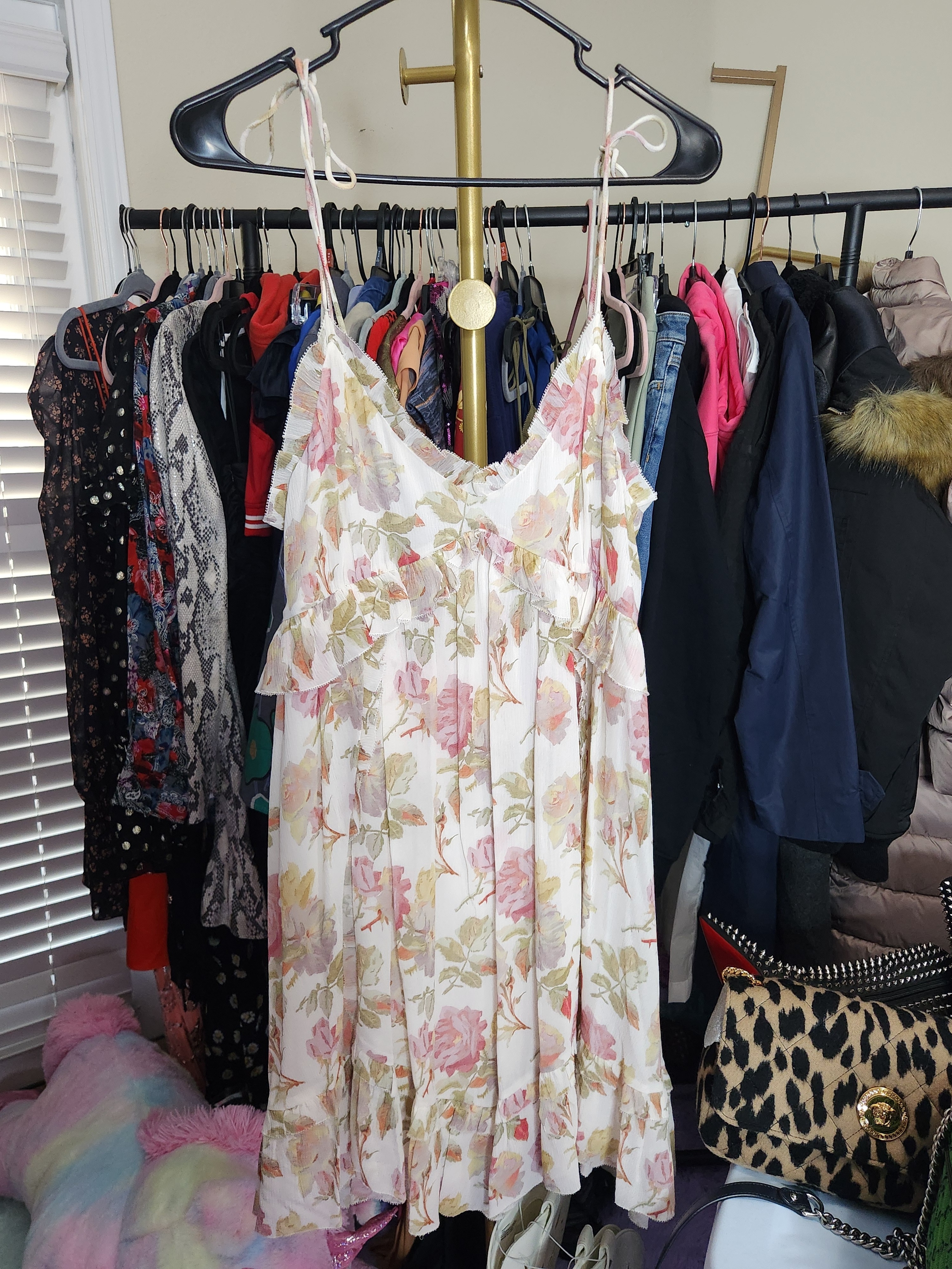 The Kooples 100% Silk Pink And Green Floral Mini Dress